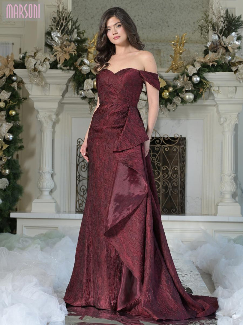 Marsoni Organza Fit and Flare Evening Dress MV1365 Marsoni Organza Fit and Flare Evening Dress MV1365