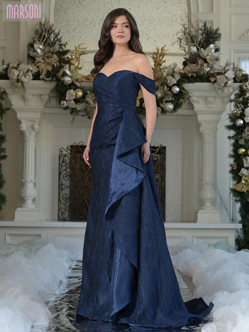 Marsoni Organza Fit and Flare Evening Dress MV1365 Marsoni Organza Fit and Flare Evening Dress MV1365