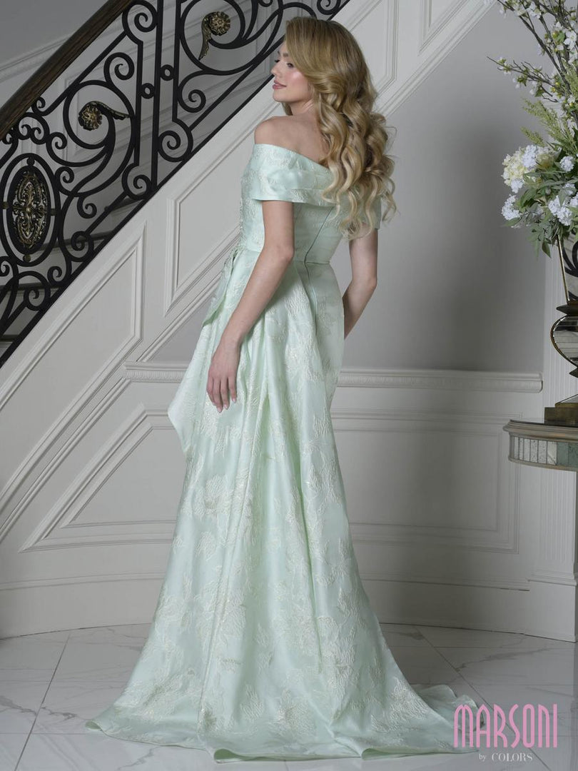 Marsoni by Colors Jacquard Side Sash Evening Dress MV1401