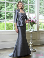 Marsoni Jacquard Bow Gown with Bolero Jacket MV1423