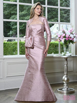 Marsoni Jacquard Bow Gown with Bolero Jacket MV1423
