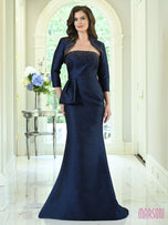 Marsoni Jacquard Bow Gown with Bolero Jacket MV1423
