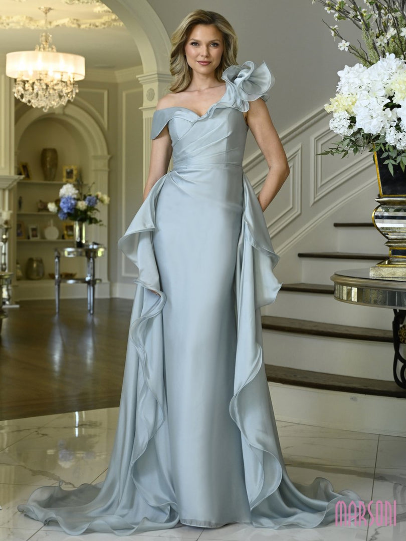 Marsoni Chiffon Layers with Bow Detail Gown MV1425