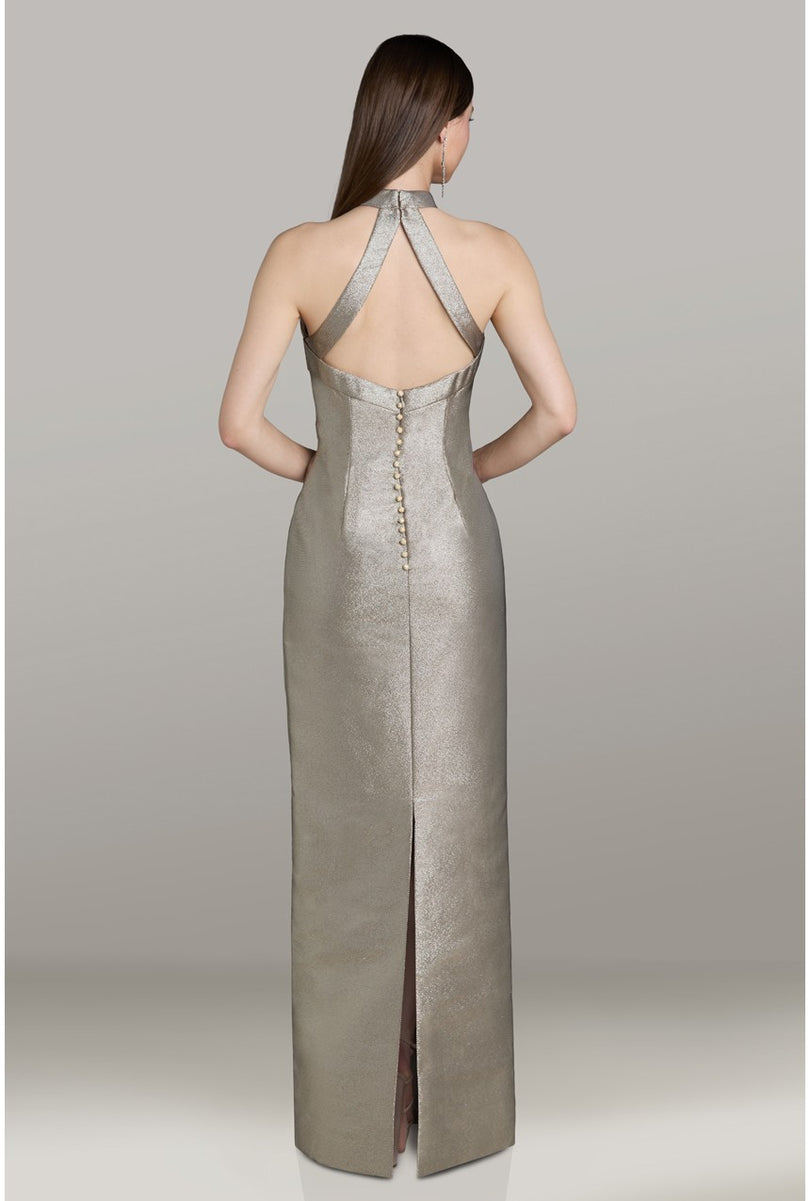 Feriani High Neck Fitted Long Evening Dress 12564
