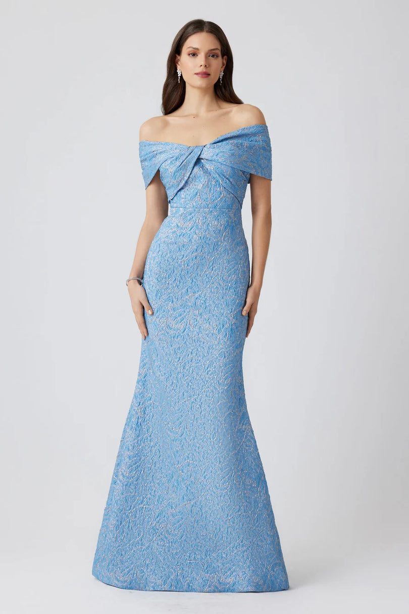 Teri Jon Off the Shoulder Long Evening Dress 259087