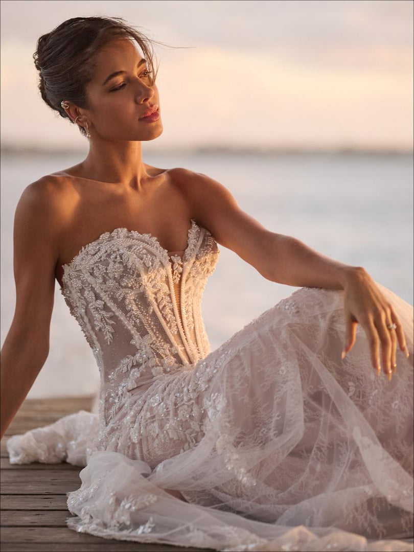 Maggie Sottero "Benjie Royale" Lace Fit and Flare Gown Maggie Sottero "Benjie Royale" Lace Fit and Flare Gown