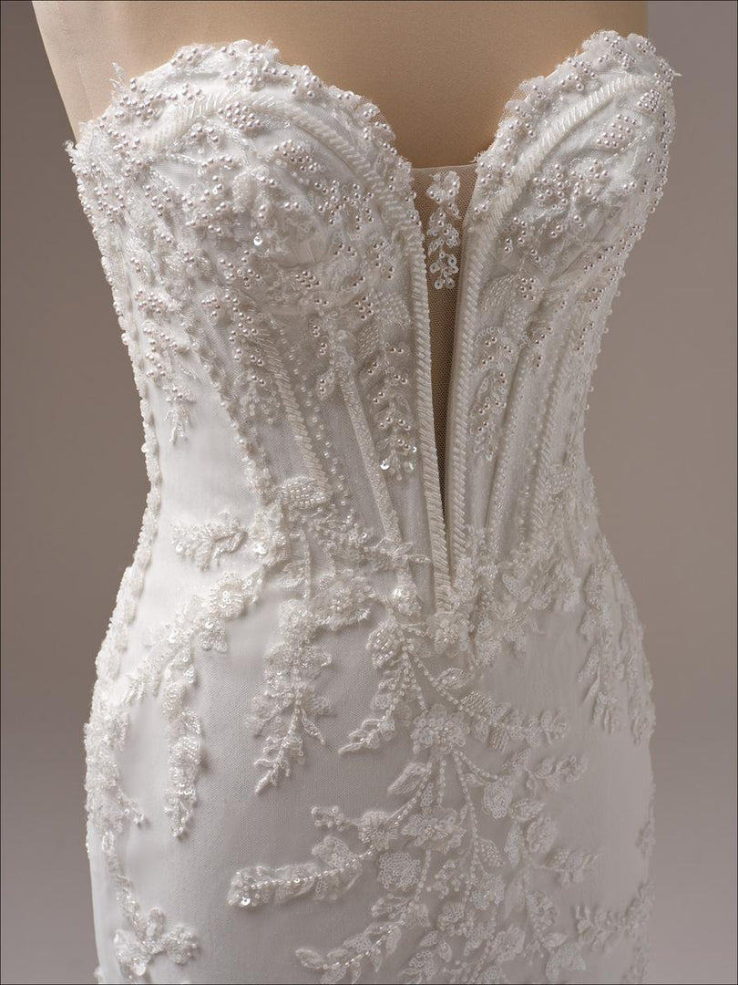 Maggie Sottero "Benji Royale" Fit and Flare Lace Bridal Gown (with lined bodice)