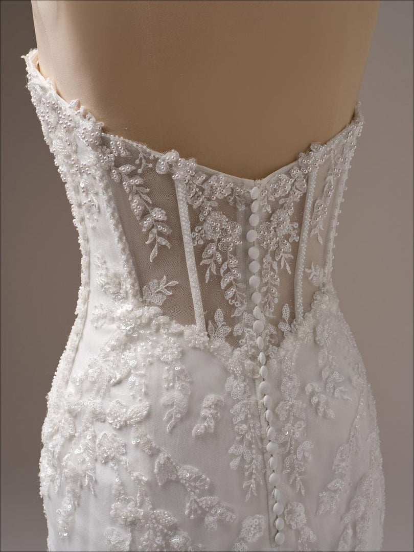 Maggie Sottero "Benji Royale" Fit and Flare Lace Bridal Gown (with lined bodice)