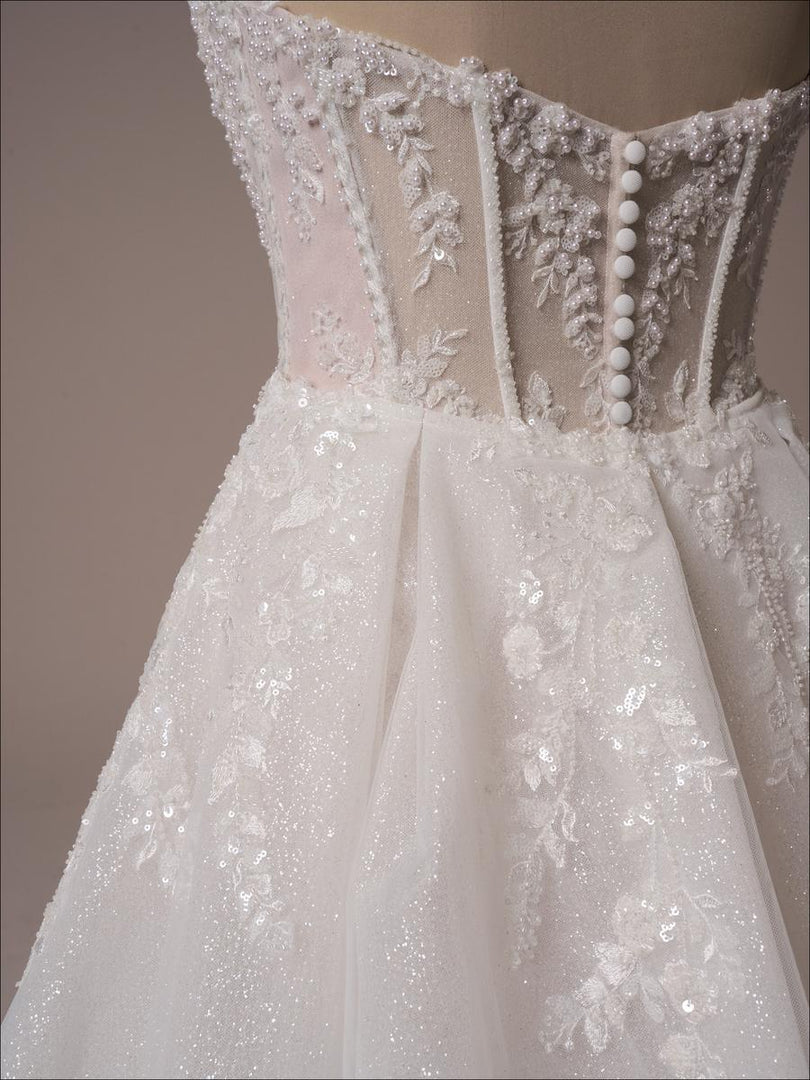 Maggie Sottero "Benji Royale" Fit and Flare Lace Bridal Gown (with lined bodice)