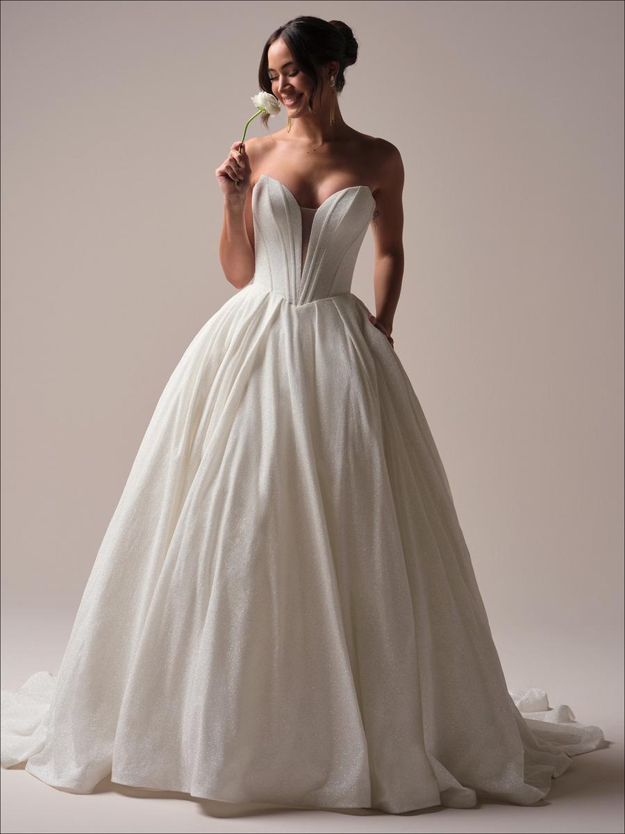 lace wedding dress size 0 FITTED LACE WEDDING DRESS WITH REMOVABLE OVERSKIRT BY ANDREA & LEO COUTURE WL044 OFF WHITE-NUDE / 12