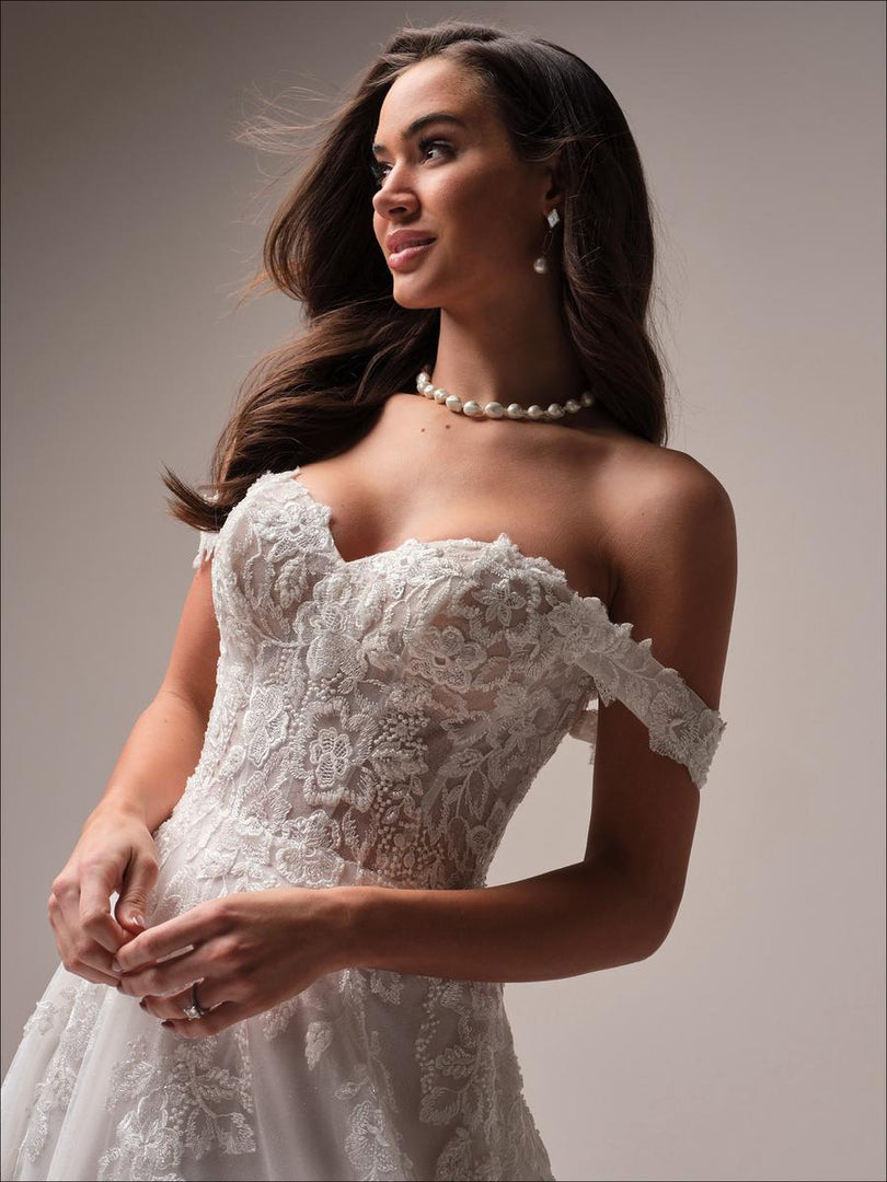 everleigh soft satin midi dress Maggie Sottero Everleigh A-line Lace Bridal Gown