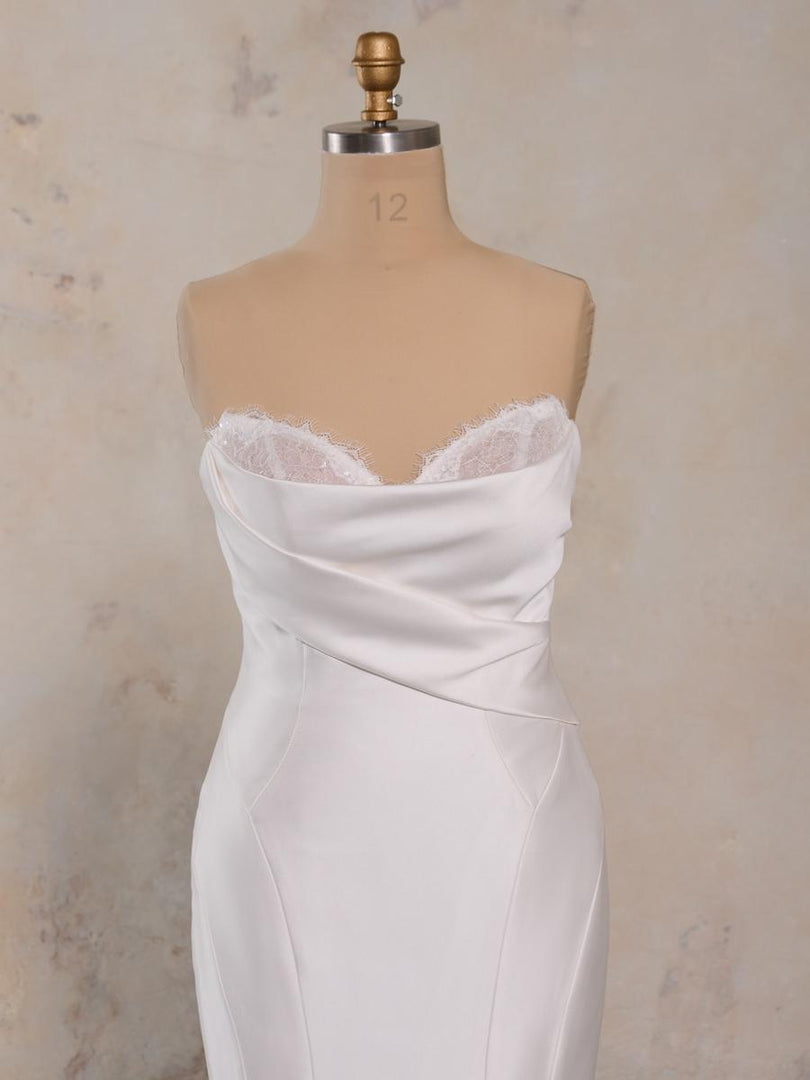 Maggie Sottero "Leilani" Fitted Satin Bridal Gown (with lace Maggie Sottero "Leilani" Fitted Satin Bridal Gown (with lace