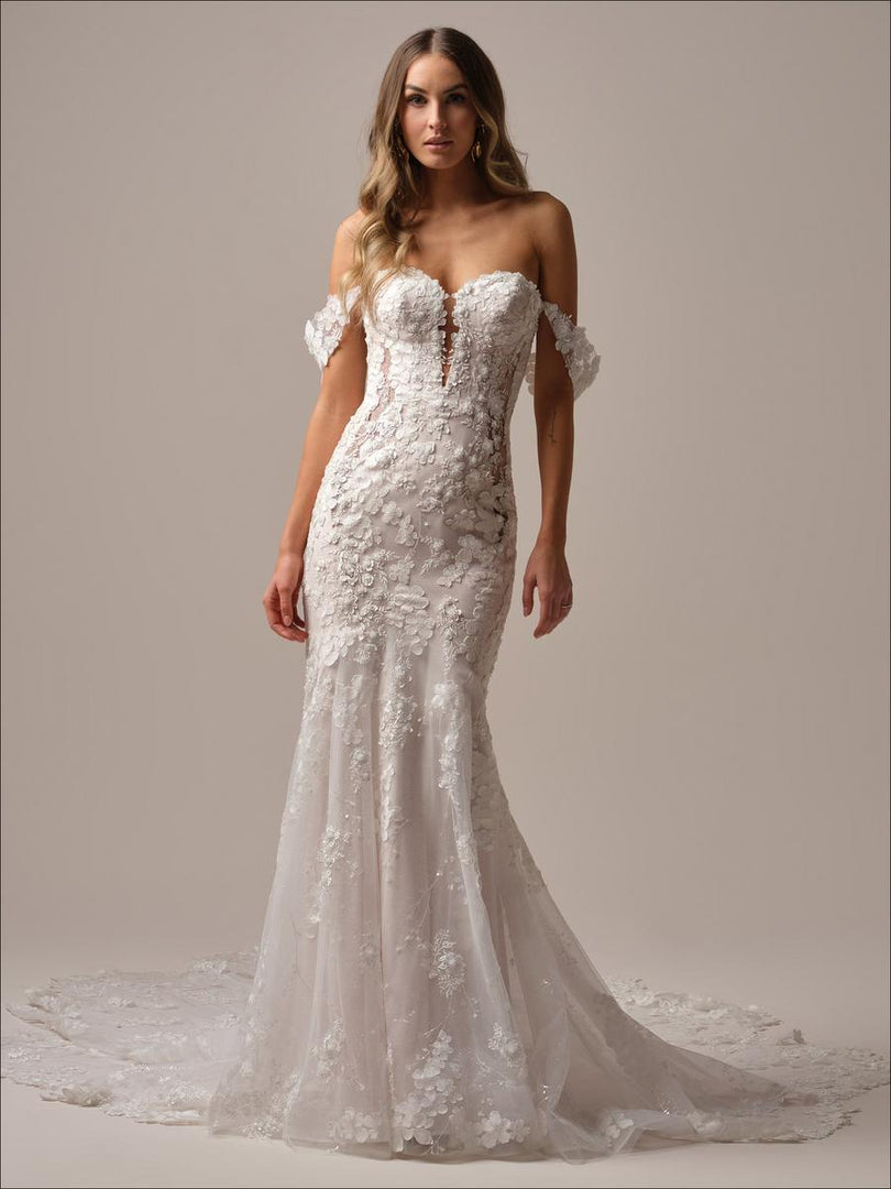 Maggie Sottero "Malone" Strapless Lace Fit and Flare Bridal