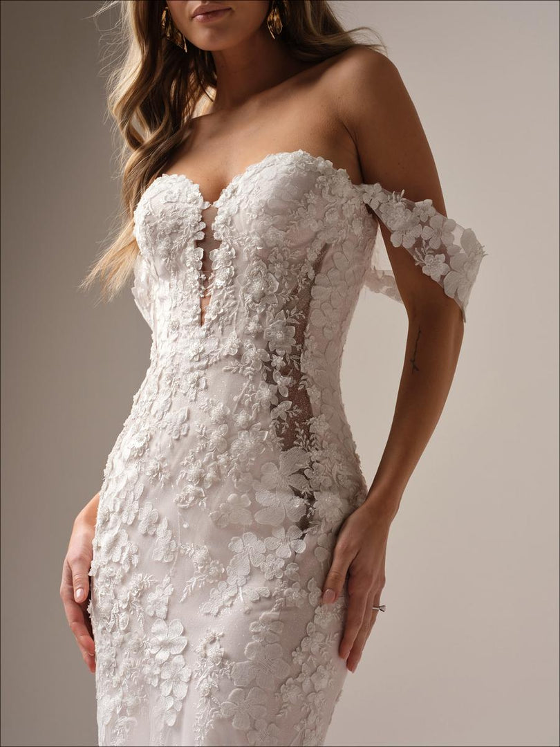 Maggie Sottero "Malone" Strapless Lace Fit and Flare Bridal