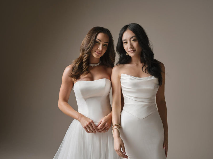 maggie sottero bridesmaid dresses A Long Sleeved Maggie Sottero Gown for an Elegant Winter Barn Wedding in Shades of Purple and Grey