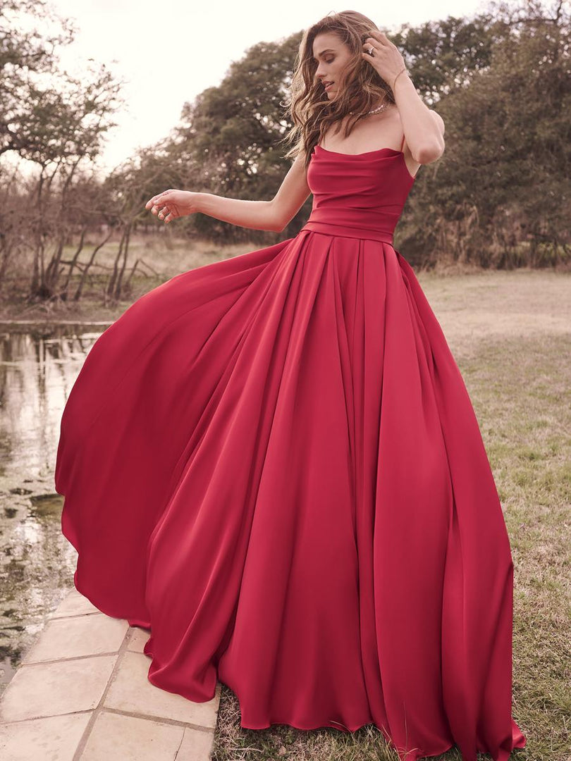 red maggie sottero dress Satin A-line Red Wedding Dress Scarlet by Maggie Sottero