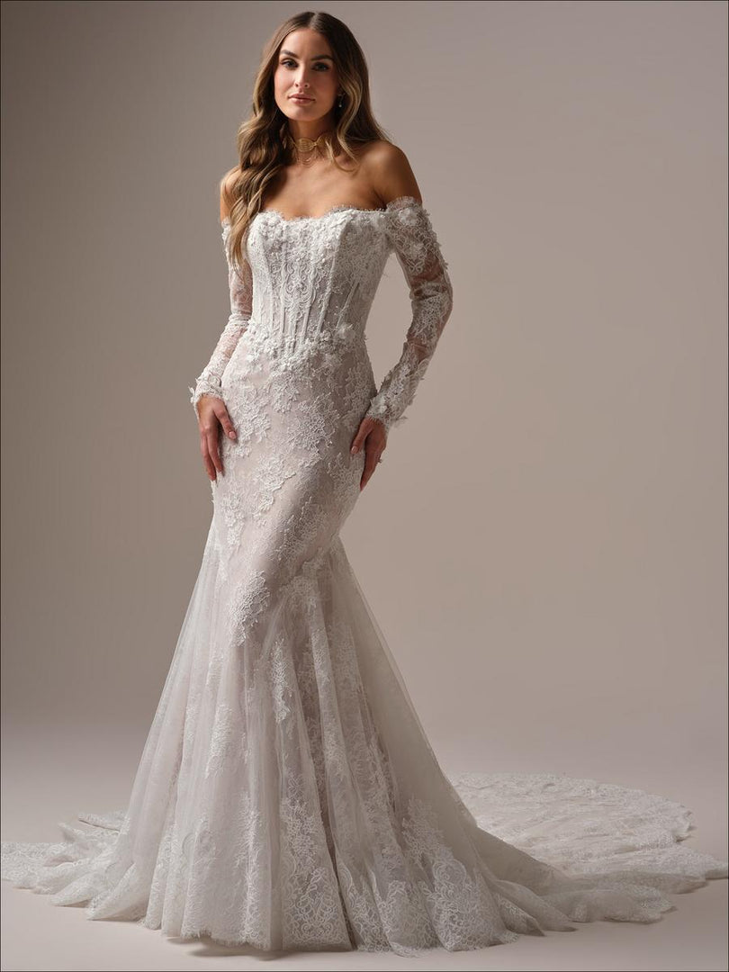 Maggie Sottero "Takera" Fit and Flare Lace Bridal Gown