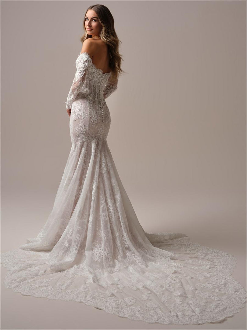 Maggie Sottero "Takera" Fit and Flare Lace Bridal Gown