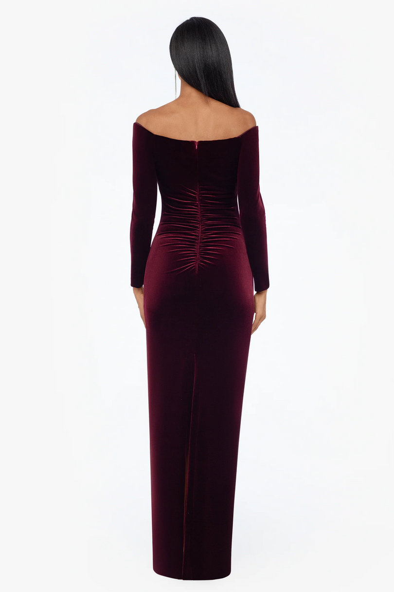 ashton off shoulder velvet long sleeve bodycon dress Mini Dress Off The Shoulder Velvet Gown Ashton Off Shoulder Velvet Long Sleeve Bodycon Dress