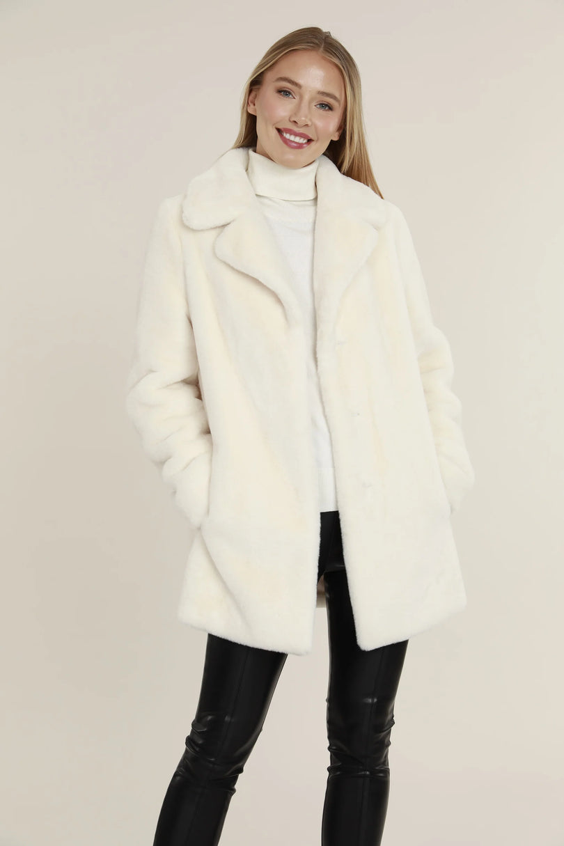 Dolce Cabo Mid Length Faux Fur Jacket 74871