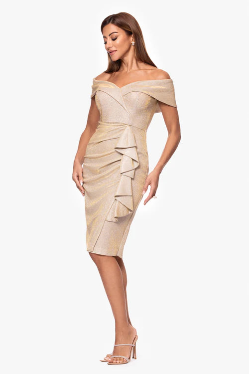 xscape glitter dress Amazon.com: Xscape Off-The-Shoulder Long Glitter Dress Sand 4 : Clothing, Shoes & Jewelry