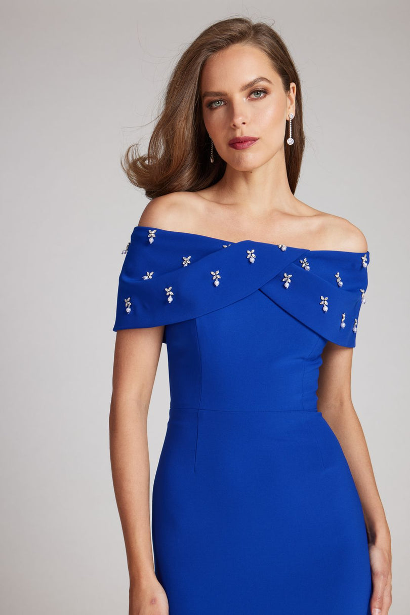 teri jon off the shoulder cocktail dress Teri Jon Cotton Lace Off the Shoulder High Low Dress Size 6