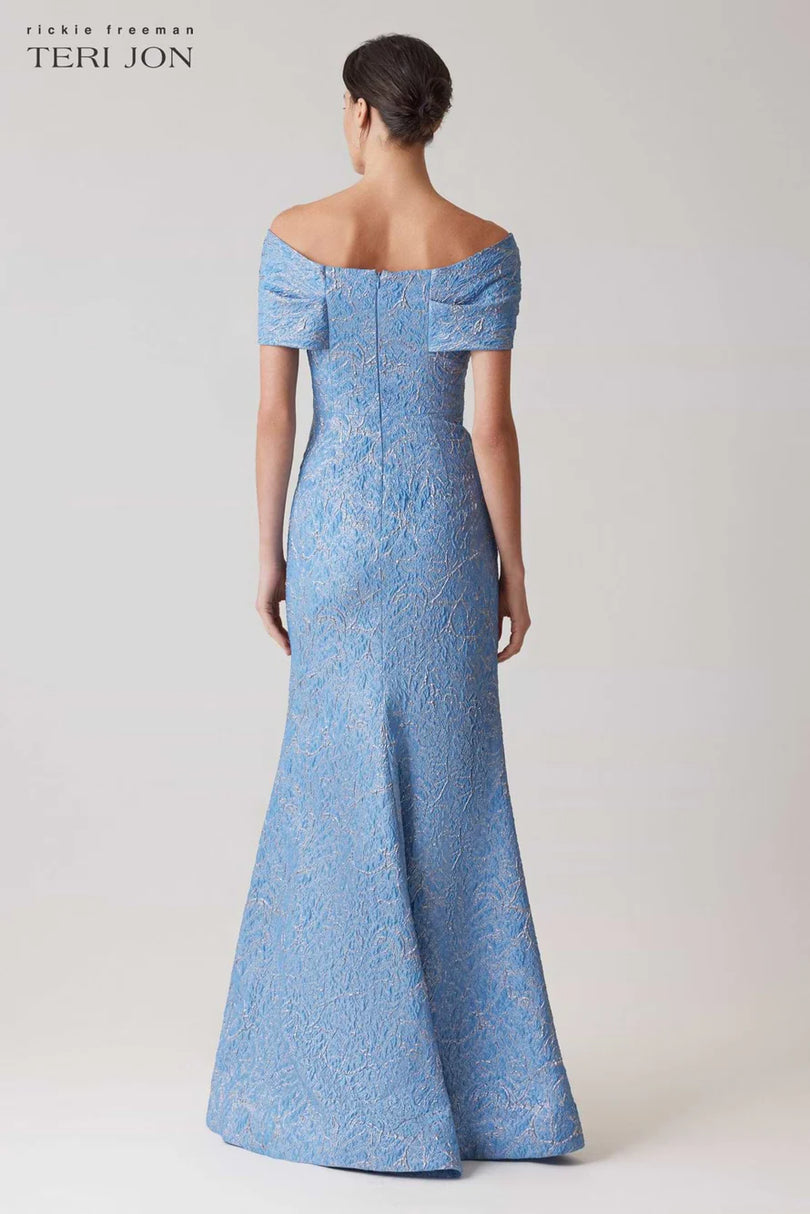 Teri Jon Off the Shoulder Long Evening Dress 259087