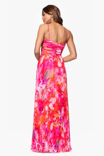 Xscape Evenings "Eva" Chiffon Floral Print Halter Dress 6710X