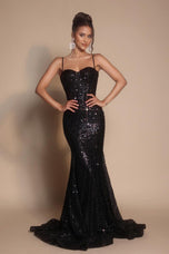 Portia and Scarlett Corset Beaded Prom Dress PS22036
