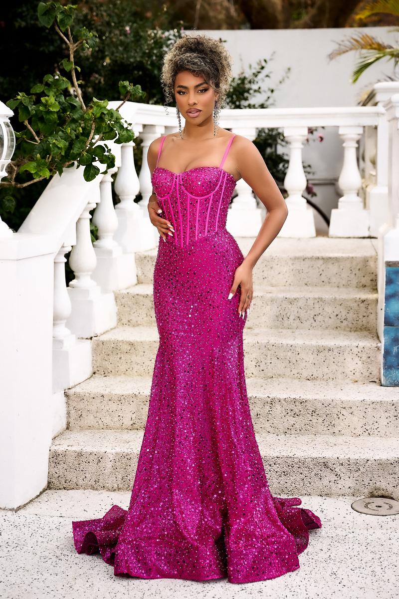 Portia and Scarlett Corset Beaded Prom Dress PS22036 – Terry Costa