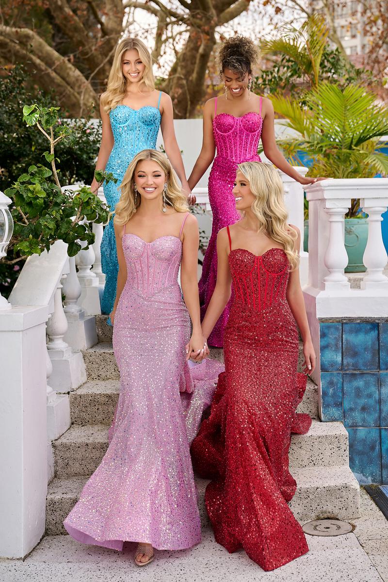 Portia and Scarlett Corset Beaded Prom Dress PS22036