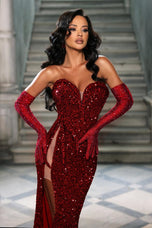 Portia and Scarlett Fitted High Slit Dress PS22529