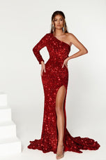 Portia and Scarlett One Sleeve Prom Dress PS22666