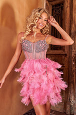 Portia and Scarlett Tiered Feather Dress PS23557C