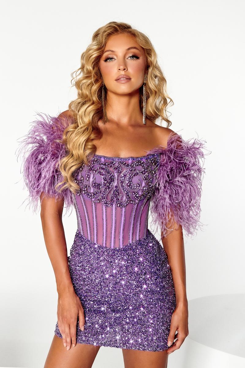 Portia and Scarlett Illusion Feather Dress PS23731C