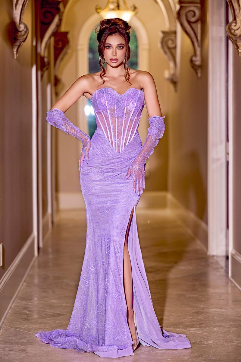 Portia and Scarlett Corset Lace Prom Dress PS24139 Portia and Scarlett Corset Lace Prom Dress PS24139