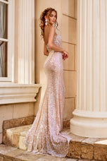 Portia and Scarlett Corset Slit Prom Dress PS24503