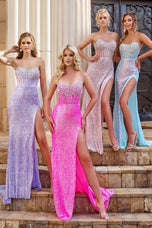 Portia and Scarlett Corset Slit Prom Dress PS24503