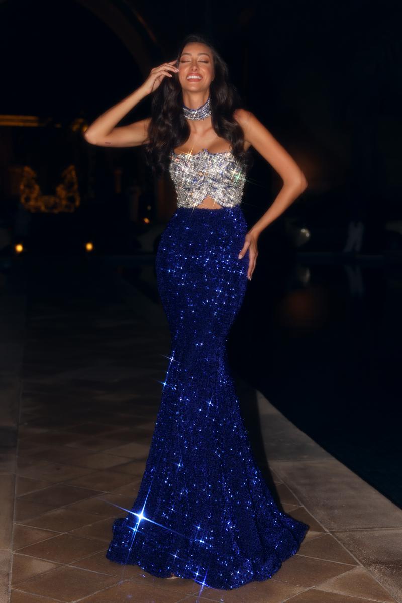 Portia and Scarlett Keyhole Sequin Prom Dress PS24614
