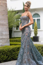 Portia & Scarlett Glitter Lace Fitted Prom Dress PS25251