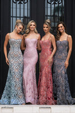 Portia & Scarlett Glitter Lace Fitted Prom Dress PS25251