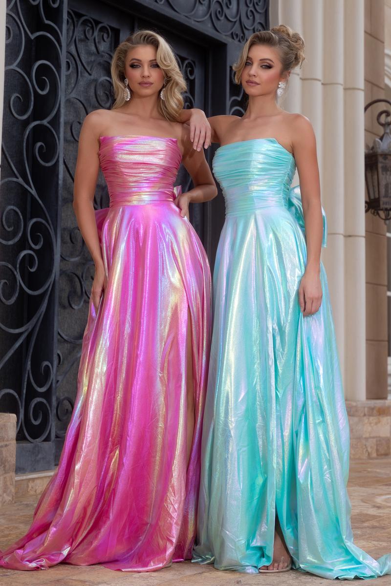 Portia & Scarlett Holographic A-Line Prom Dress PS25283 Portia & Scarlett Holographic A-Line Prom Dress PS25283