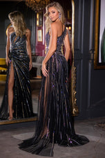 Portia & Scarlett One Shoulder Side Train Prom Dress PS25330