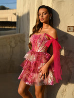 Portia and Scarlett Ruffle Corset HoCo Dress PS25701