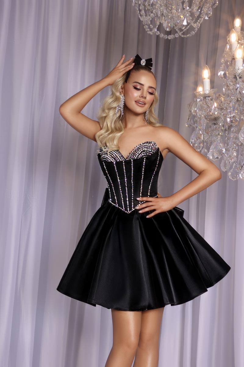 premium black woven bow corset detail skater dress Mini Bodycon Skater Dress 18 Premium Black Woven Bow Corset Detail Skater Dress Dresses PLT IRE