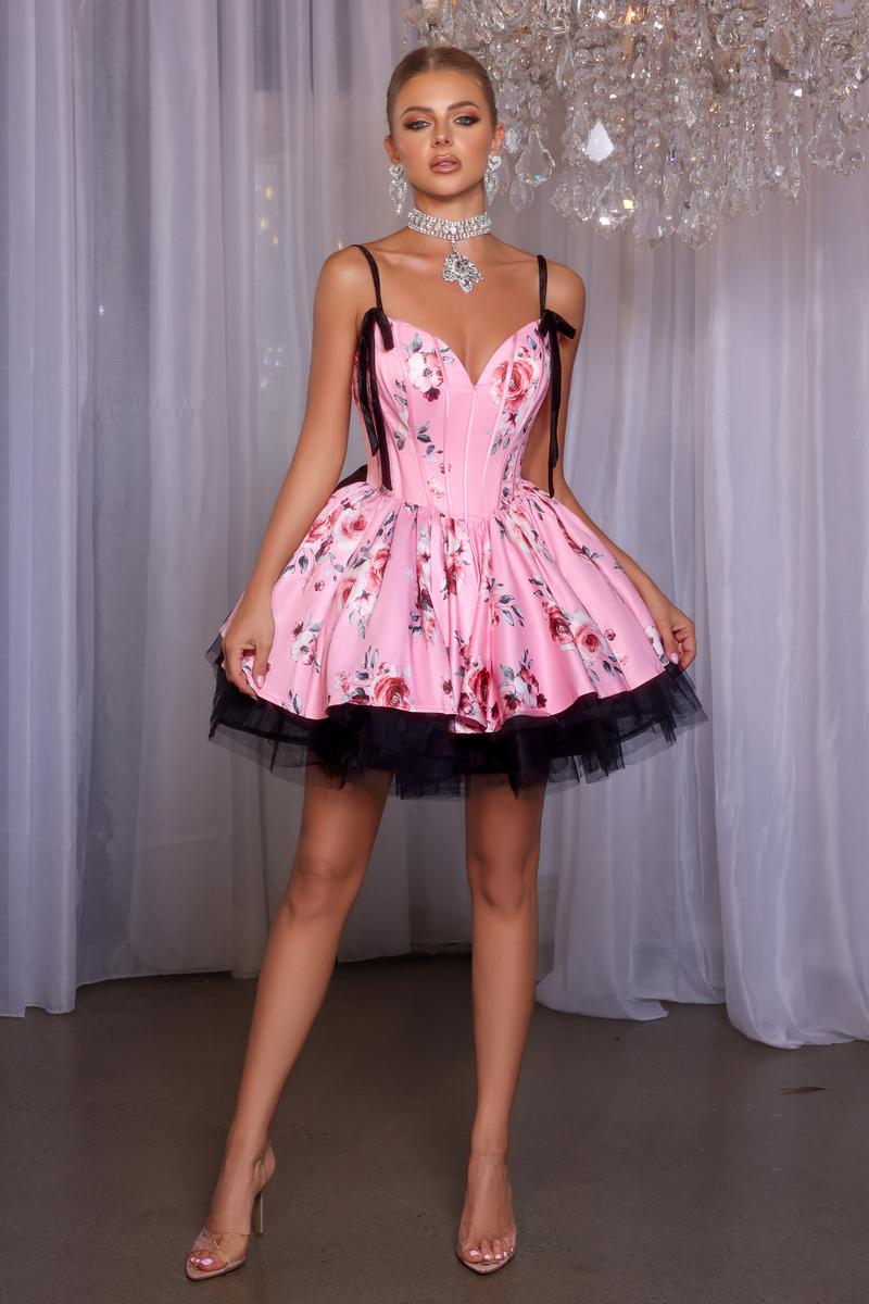 Portia and Scarlett Floral Print HoCo Dress PS25765