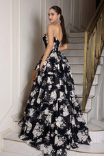 Portia & Scarlett A-Line Floral Print Prom Dress PS25960