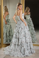 Portia & Scarlett A-Line Floral Print Prom Dress PS25960