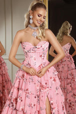 Portia & Scarlett A-Line Floral Print Prom Dress PS25960