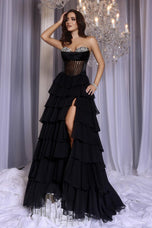 Portia & Scarlett A-Line Ruffle Prom Dress PS25961